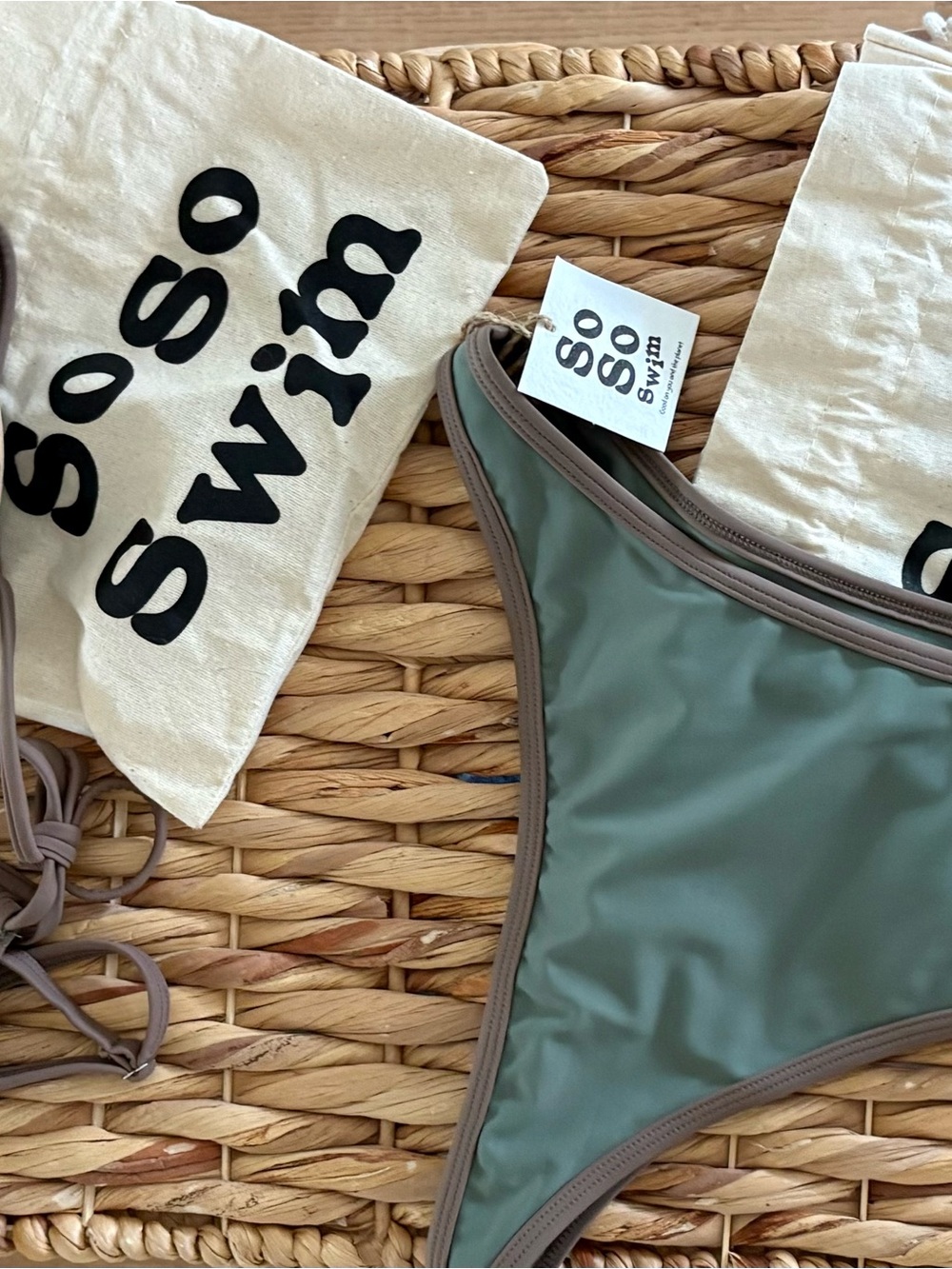 So So Swim Olive Green Bikini Set